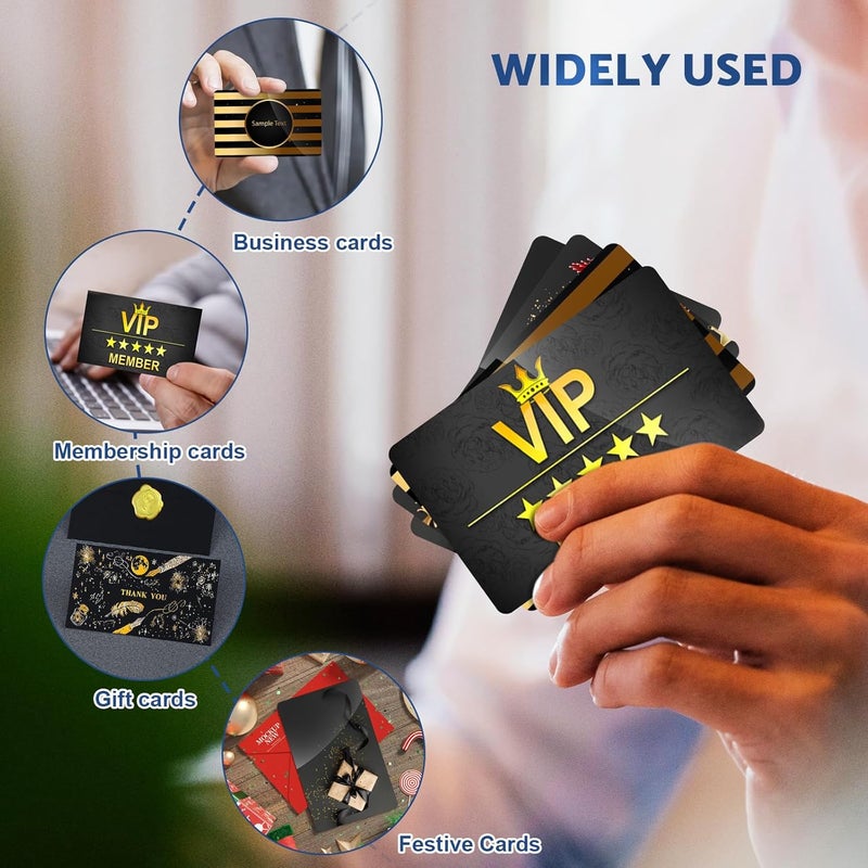 VZZNN 300 Pack Metal Business Cards Blanks Anodized Aluminum Blanks Name Card Laser Engraving Blanks for Laser Engraving DIY Cards Gift Cards VIP Cards Membership Cards Office Name Cards(Thickness 0.2 mm) - Image 4
