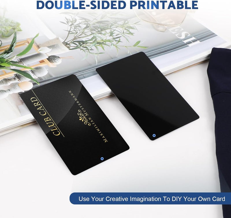 VZZNN 300 Pack Metal Business Cards Blanks Anodized Aluminum Blanks Name Card Laser Engraving Blanks for Laser Engraving DIY Cards Gift Cards VIP Cards Membership Cards Office Name Cards(Thickness 0.2 mm) - Image 3