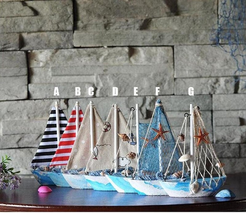 klarako 3Pieces Handcrafted Wooden Nautical Fish Net Sailing Ornament Home Desktop Decor - Image 3