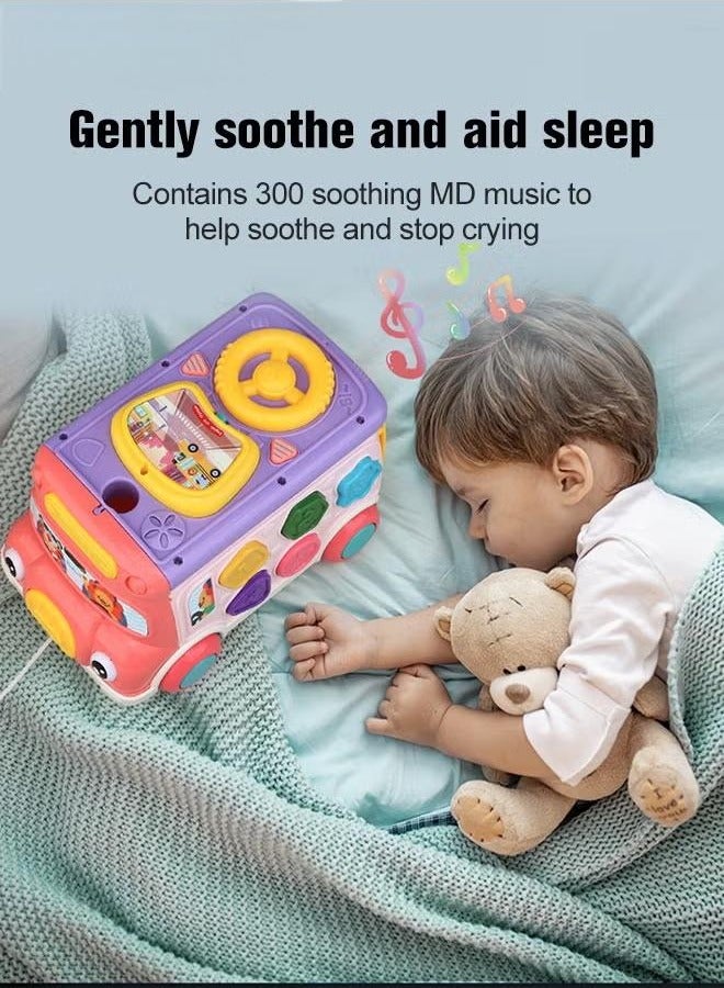 general Toddler Percussion Toys Children's Multifunctional Smart Bus Toy Car Hexahedron Puzzle Tractor Bus Whack-a-Mole Spin Educational Toys Birthday gifts for boys and girls - Image 4