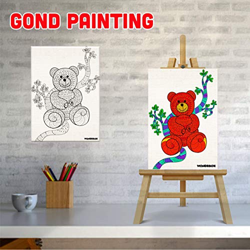 WONDRBOX Art and Craft Activity for Kids (Gond Canvas Art (Pack of 10)) - Image 3