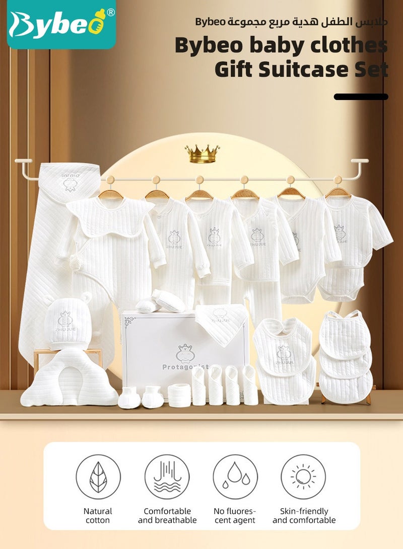 Bybeo 28PCS Newborn Baby Gifts Set, Newborn Layette Gift Set, Baby Clothes Accessories Set for Boys and Girls, Premium Cotton, Perfect Gift Box with Beautifully Suitcase for Spring Summer Autumn Winter - Image 2