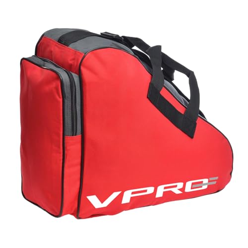 VPRO Adjustable Shoulder Strap and Top Handle Oxford Cloth Bag to Carry Roller Skates, Ice Hockey Skates for Kids and Adults (Red) - Image 1