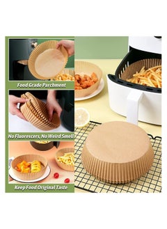Generic 100 PCS Air Fryer Disposable Paper Liner, Non-stick Disposable Air Fryer Liners, Baking Paper for Air Fryer Microwave Oil-proof, Water-proof, Unperforated Round Paper Liner (Natural Color, 6.3 Inch)  - Image 4