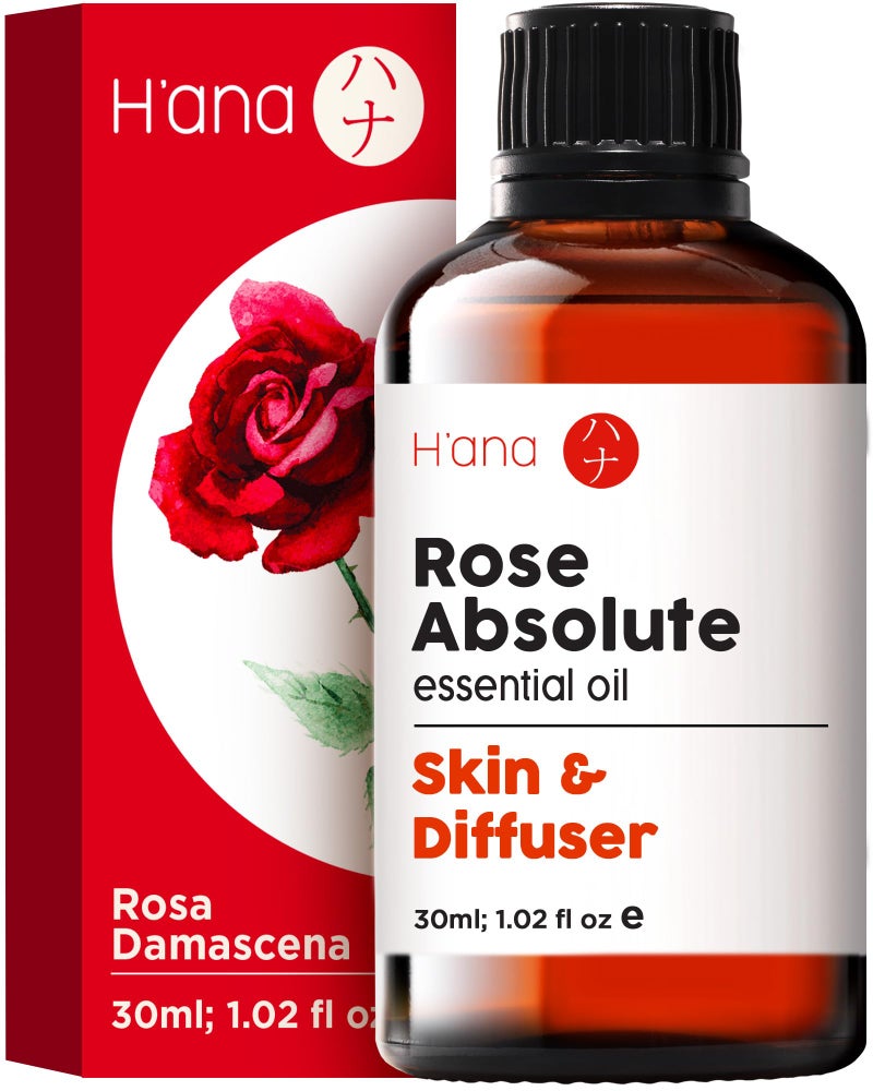 hana H'ana Rose Essential Oil - 100% Pure and Natural Essential Oil for Skin and Diffuser - with a Sweet, Fresh Scent, Smells Like Fresh Roses - Symbolizes Love and Beauty (1 Fl Oz) - Image 1