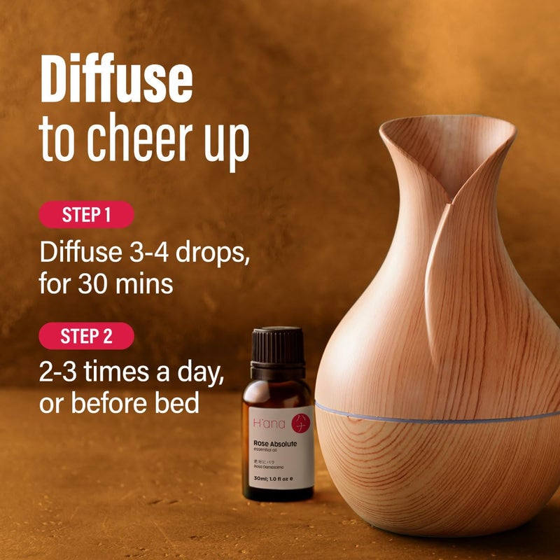 hana H'ana Rose Essential Oil - 100% Pure and Natural Essential Oil for Skin and Diffuser - with a Sweet, Fresh Scent, Smells Like Fresh Roses - Symbolizes Love and Beauty (1 Fl Oz) - Image 3