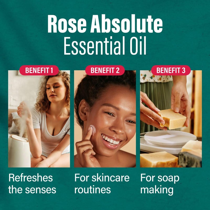 hana H'ana Rose Essential Oil - 100% Pure and Natural Essential Oil for Skin and Diffuser - with a Sweet, Fresh Scent, Smells Like Fresh Roses - Symbolizes Love and Beauty (1 Fl Oz) - Image 5