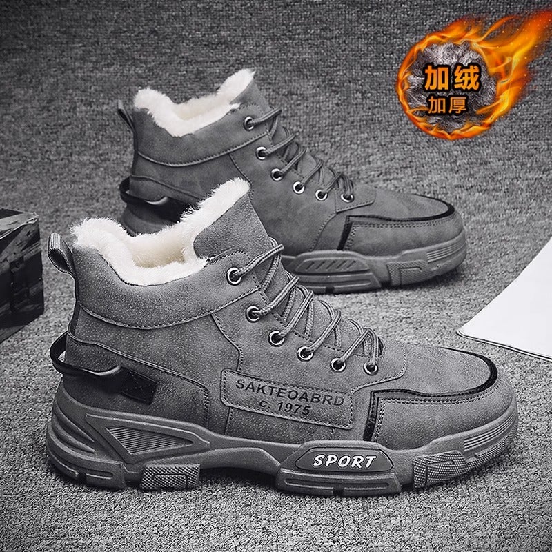 Winter Men'S Shoes Fleece-Lined Warm Sports Snow Boots Men'S Thickened Fur One Northeast Large Cotton Shoes For Junior Boys - Image 2