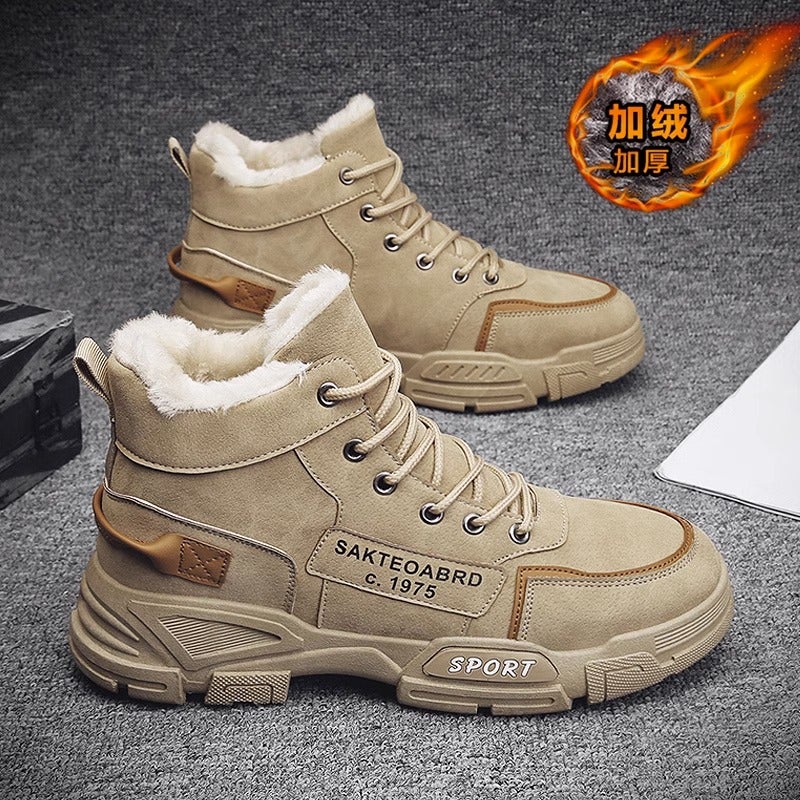 Winter Men'S Shoes Fleece-Lined Warm Sports Snow Boots Men'S Thickened Fur One Northeast Large Cotton Shoes For Junior Boys - Image 4