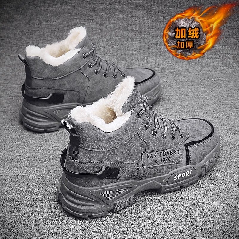 Winter Men'S Shoes Fleece-Lined Warm Sports Snow Boots Men'S Thickened Fur One Northeast Large Cotton Shoes For Junior Boys - Image 3