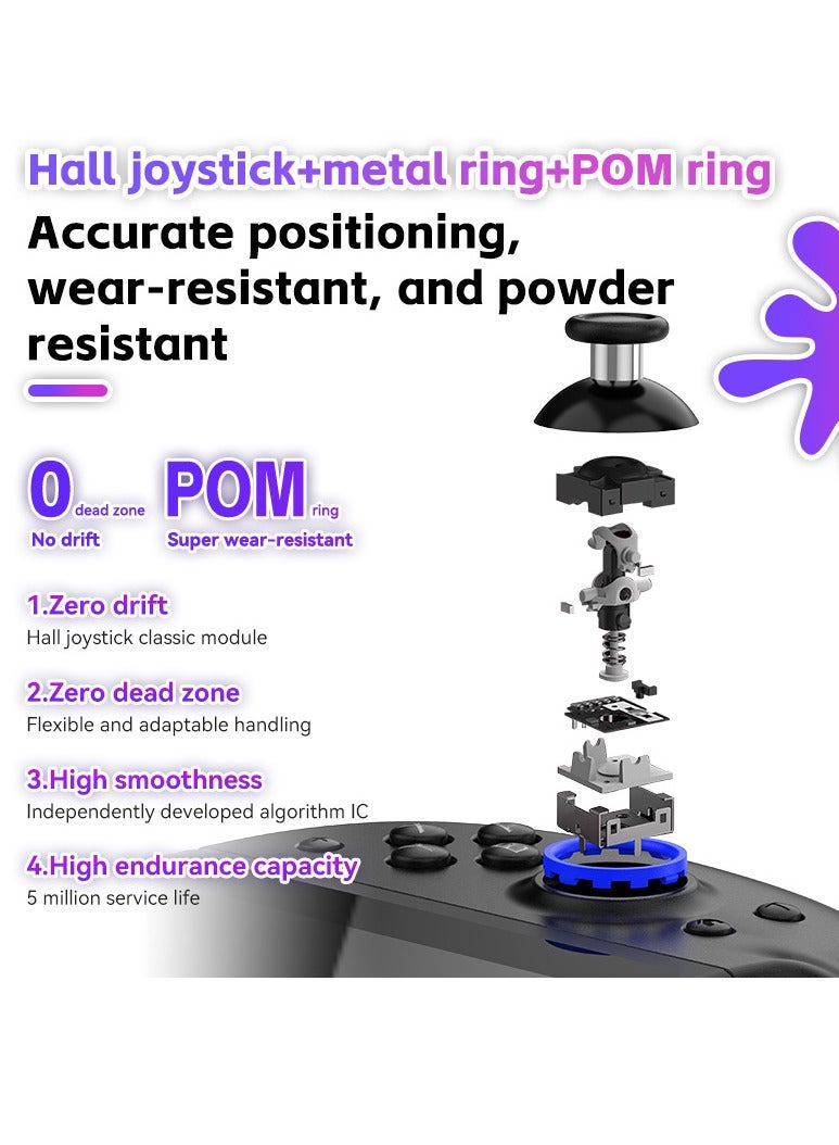 وحدة تحكم Switch Joy-Con JOY-04: برمجة ماكرو، جيروسكوب، اهتزاز مزدوج، وضع توربو، وتصميم مريح (أحمر وأزرق) - Image 4