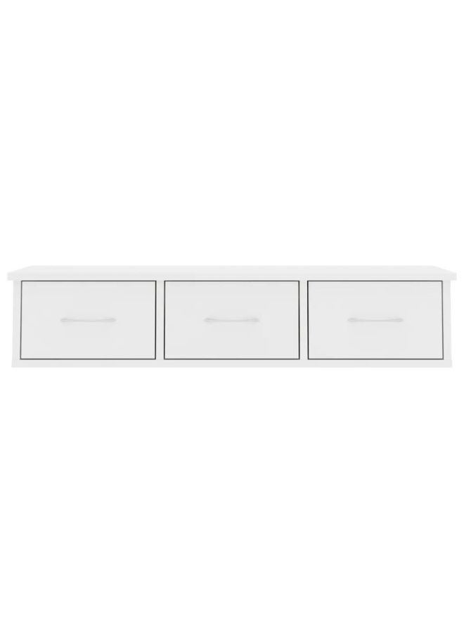 فيداكسل رف درج مثبت على الحائط باللون الأبيض مقاس 88x26x18.5 سم من الخشب الهندسي  - Image 2