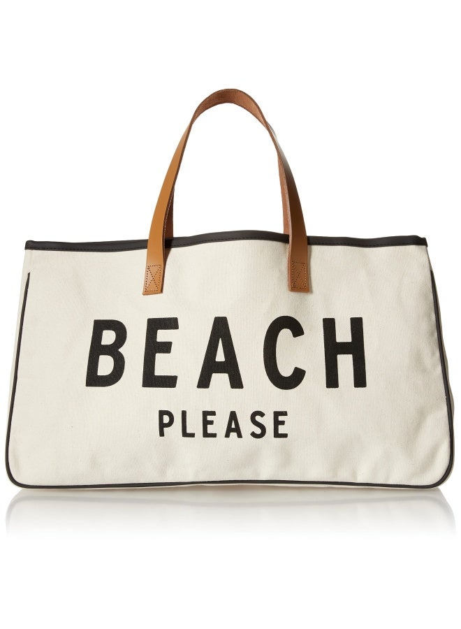 Santa Barbara Design Studio Creative Brands D3713 Hold Everything Tote Bag  20  X 11   Beach Please Black And White  - Image 1