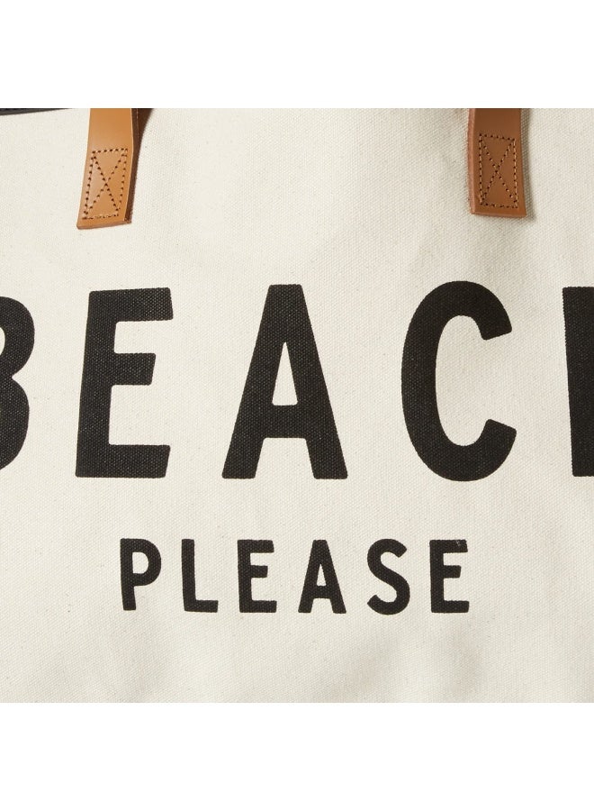 Santa Barbara Design Studio Creative Brands D3713 Hold Everything Tote Bag  20  X 11   Beach Please Black And White  - Image 4