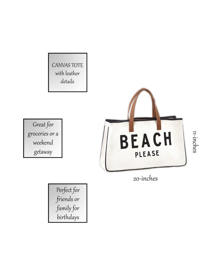 Santa Barbara Design Studio Creative Brands D3713 Hold Everything Tote Bag  20  X 11   Beach Please Black And White  - Image 5