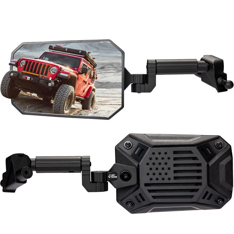 JOYTUTUS Mirrors Doors Off Compatible with 2018-2023 Wrangler JL/JLU & Gladiator JT, JL Side Mirrors with Ball Adapter, Wider View No Vibrate & Wobble (NOT FIT 2024-2026 Wrangler & Gladiator JT) - Image 1