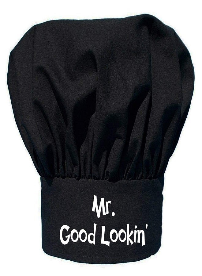 CoolAprons Apron and Chef Hat Set Mr. Good Lookin' Is Cookin', Black, BBQ Gift For Men, Funny Men's Aprons - Image 4