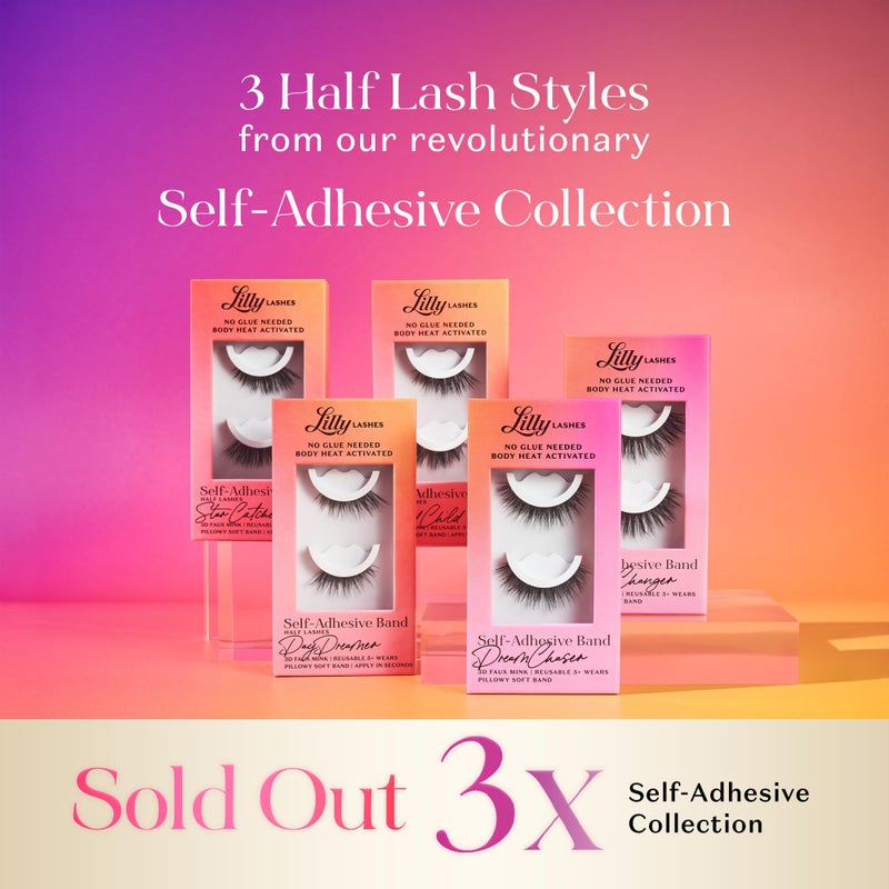 Lilly Lashes رموش ليلي ذاتية اللصق (رموش نصفية)، لا حاجة للصمغ، رموش تلتصق بحرارة الجسم، رموش ذاتية اللصق قابلة لإعادة الاستخدام حتى 5 مرات، سهلة التطبيق والإزالة (وايلد تشايلد) - Image 5
