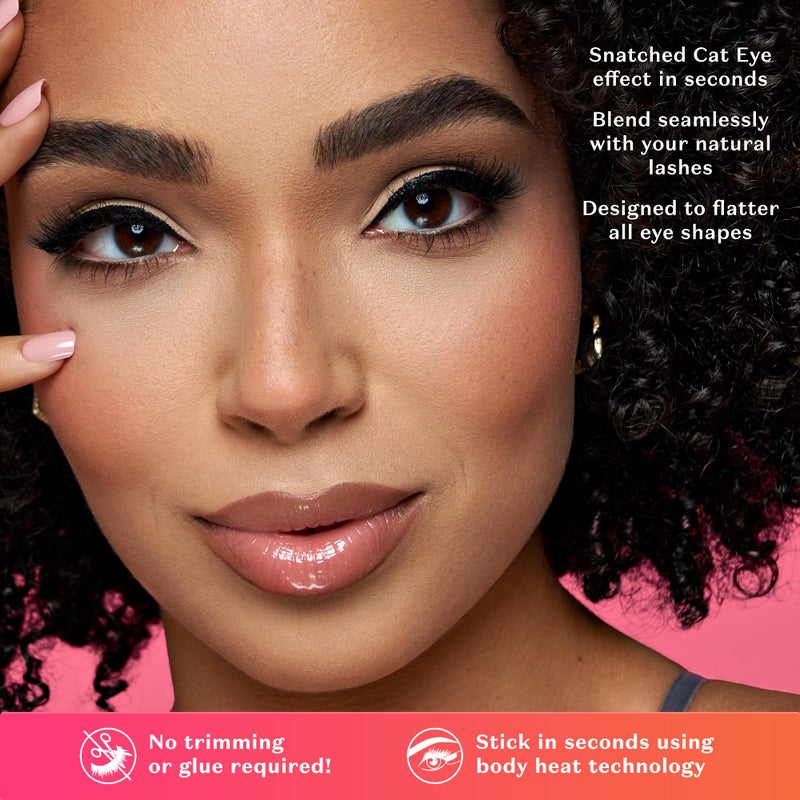Lilly Lashes رموش ليلي ذاتية اللصق (رموش نصفية)، لا حاجة للصمغ، رموش تلتصق بحرارة الجسم، رموش ذاتية اللصق قابلة لإعادة الاستخدام حتى 5 مرات، سهلة التطبيق والإزالة (وايلد تشايلد) - Image 4