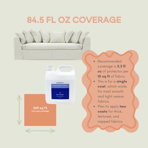 protectME Fabric Protector and Stain Resistant Spray - Upholstery Fabric Spray for Stain Guard for Carpet, Shoes, Couch, Sofa - Non Toxic Water Based Furniture Protector - 84.5 Fl. Oz. +Sprayer - Image 3