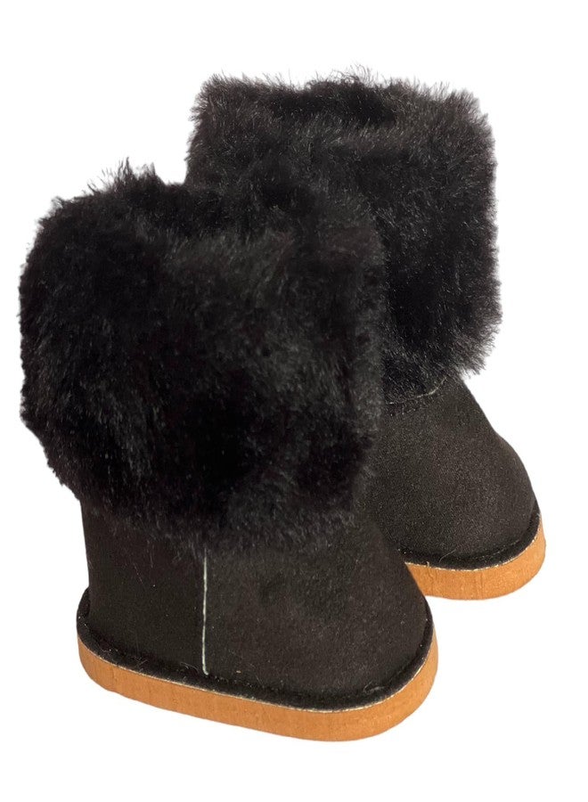 MBD 18 Inch Doll Boots - Black Fur Boots for Kennedy and Friends Dolls and Other 18 Inch Dolls - Image 2
