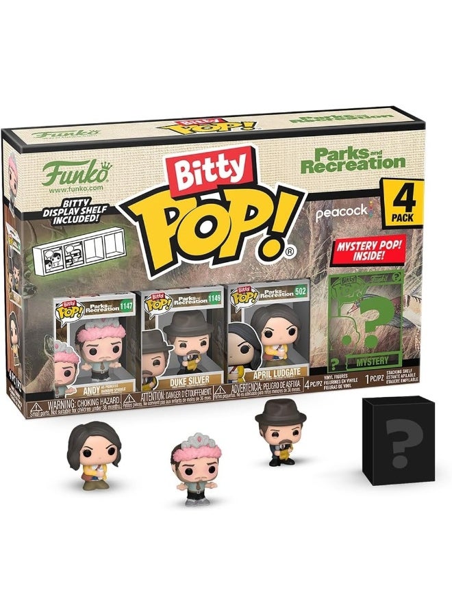 Funko Bitty Pop!: Parks and Recreation Mini Collectible Toys 4-Pack - Andy as Princess Rainbow Sparkle, Duke Silver, April Ludgate, & Mystery Chase Figure (Styles May Vary) - Image 5