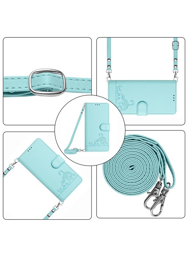 S-TOP Case For Samsung Galaxy Xcover7 Cat Rat Embossed Pattern RFID Leather Phone Case with Lanyard - Image 2