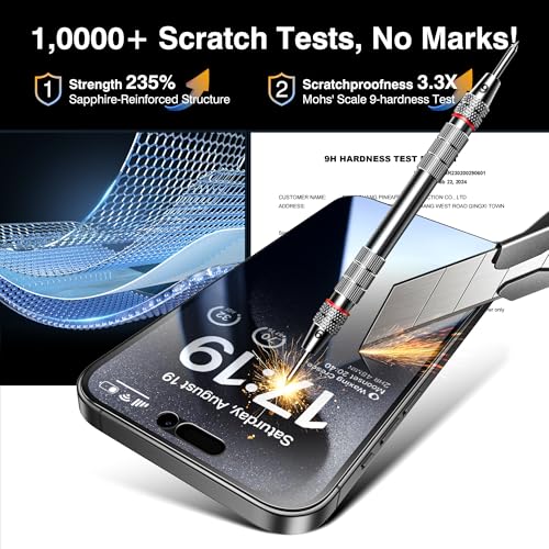 EZ-GLAZ-4 Pack iPhone 15 Pro Max Privacy Screen Protector(6.7'') With [2 Pcs Camera Lens Protector], Anti-Spy, 9H Hardness, Drop-Resistant, Case Friendly, Anti-Scratch & EZ-To-Install Tempered Glass - Image 5
