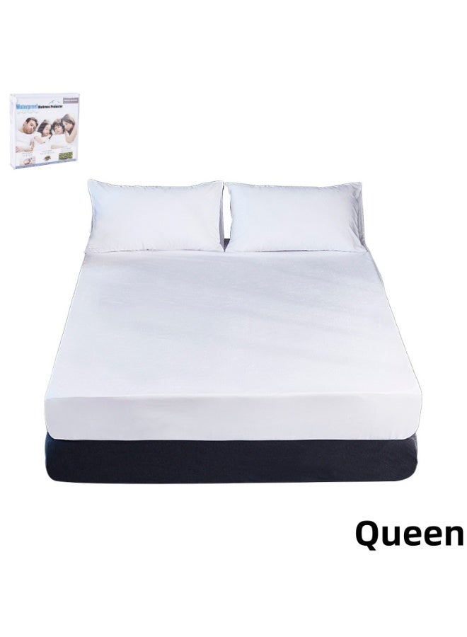 Waterproof Mattress Protector, Queen Size, Polycotton Terry, Deep Pocket 9-18 inch, Washable - Image 1