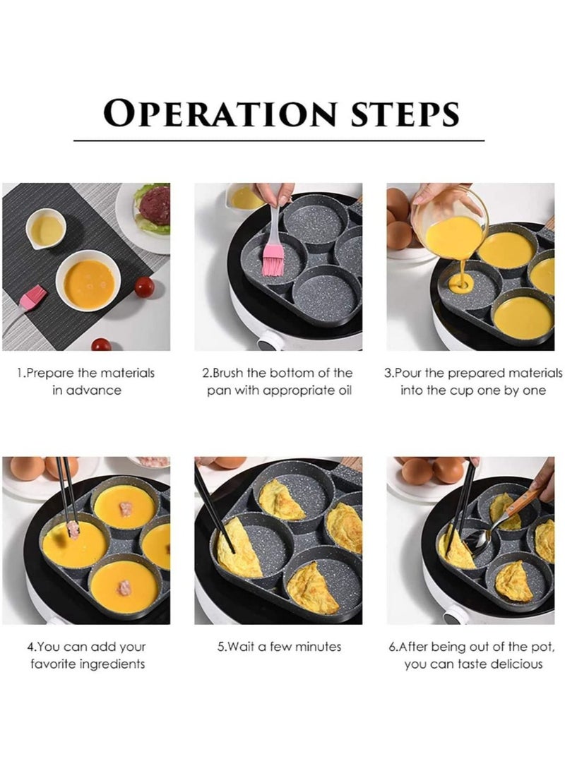 ELTRAZONE Egg Cooker Frying Pan, 4-Cups Non-Stick Cookware aluminium Alloy Fried Egg cooker Pancake omelette pan egg Poacher - Image 3