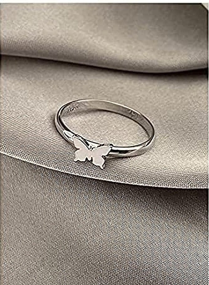 Couples Rings, Butterfly Love Wedding Ring Set, Matching Stainless Steel Couple Jewelry for Engagement (2PCS) - Image 4