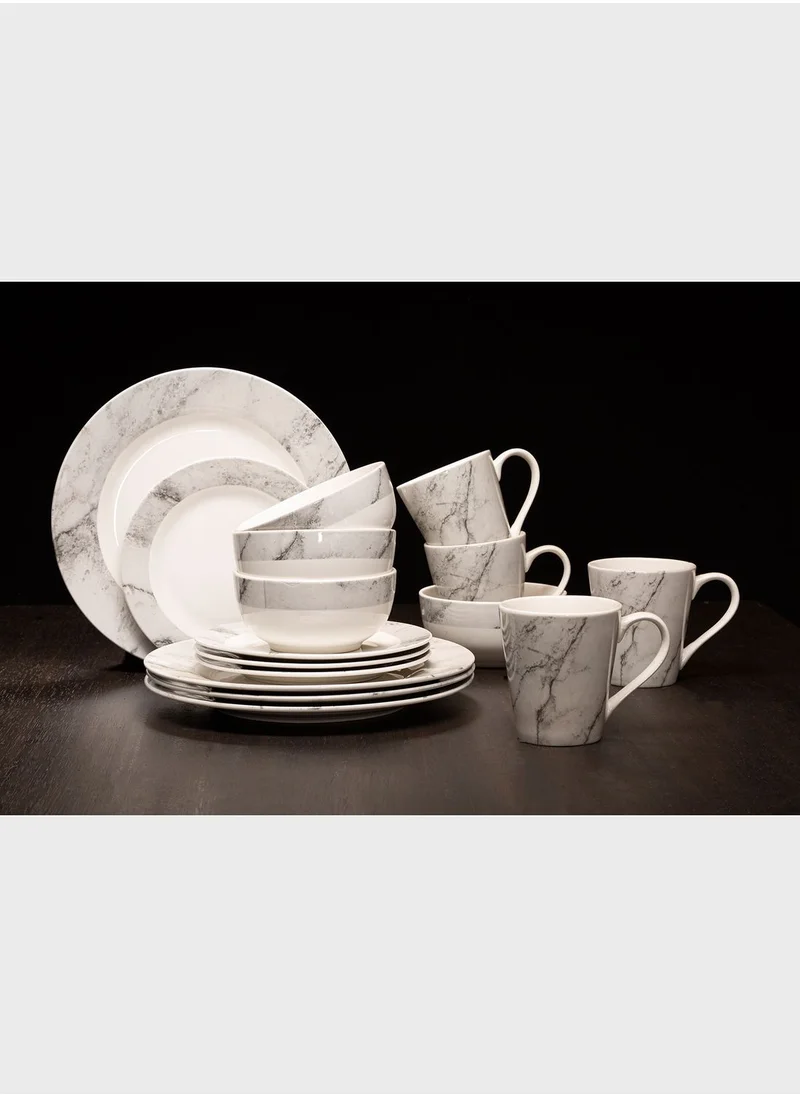 Premier White Marble 16 Piece Dinner Set