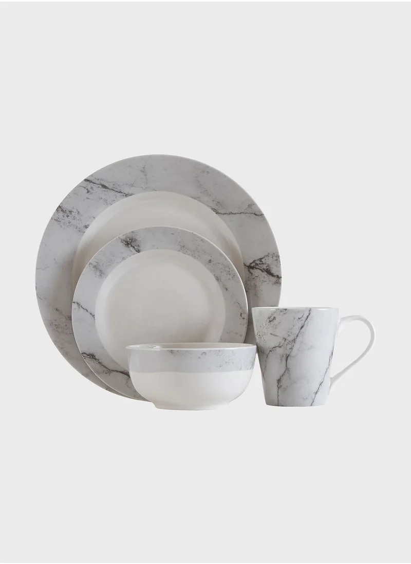 Premier White Marble 16 Piece Dinner Set
