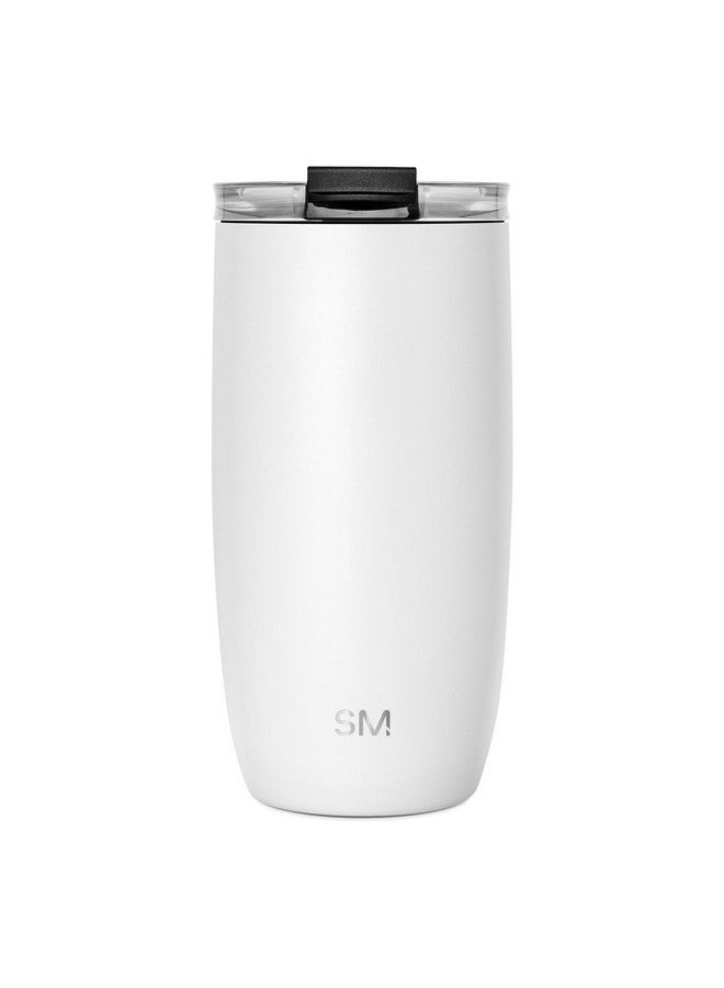 Simple Modern Simple Modern Travel Coffee Mug Tumbler with Flip Lid | Reusable Insulated Stainless Steel Cold Brew Iced Coffee Cup Thermos | Gifts for Women Men Him Her | Voyager Collection | 16oz | Winter White - Image 2