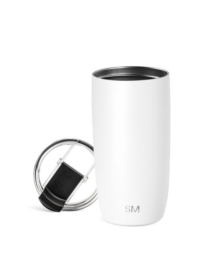 Simple Modern Simple Modern Travel Coffee Mug Tumbler with Flip Lid | Reusable Insulated Stainless Steel Cold Brew Iced Coffee Cup Thermos | Gifts for Women Men Him Her | Voyager Collection | 16oz | Winter White - Image 1