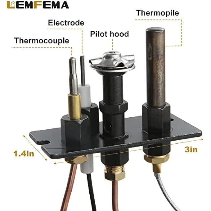 10002264 PROPANE AND NATURAL GAS PILOT ASSEMBLY REPLACEMENT FOR HHT, MAJESTIC, MONESSEN, TEMCO, VERMONT CASTINGS FIREPLACES AND STOVES - Image 3