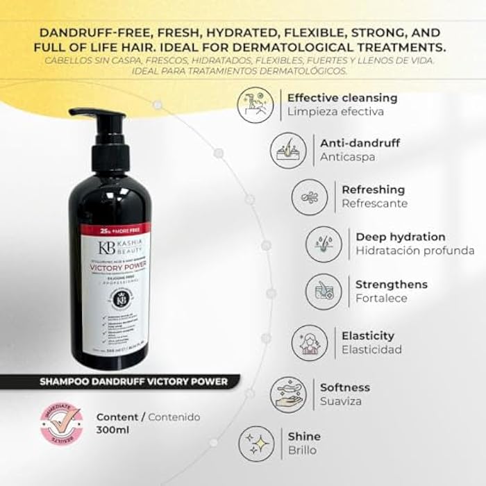 Kashia Beauty Dandruff Victory Power Shampoo 10.1 oz – Anti-Dandruff Deep Cleansing & Hydration – Soothes Scalp Irritation Itchiness & Flaking – Refreshing Daily Hair Cleanser - Image 2