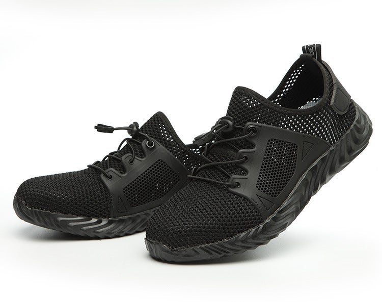 Factory Fly Woven Breathable Safety Shoes Deodorant Lightweight Steel Toe Anti-Smashing Anti-Puncture Safety Shoes - Image 1