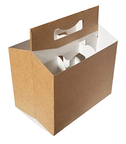 ICE N COLD 6pk Cardboard Carrier Kraft 50ct  Holds 6pk 12oz Bottles  FAST SAME DAY SHIPPING