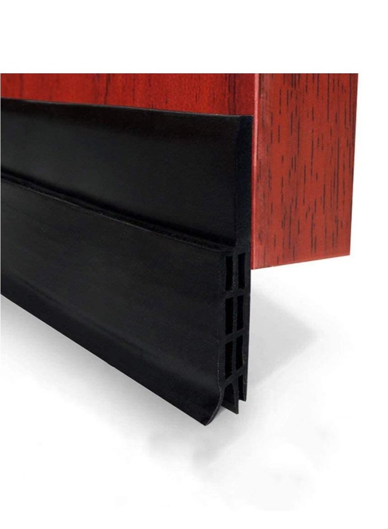 Y&D Adhesive Under Door Sweep Weather Stripping Soundproof Rubber Bottom Seal with Wider Strong for Interior Exterior Doors Guard Against Drafts Dust Noise Animals 1M Black - Image 4