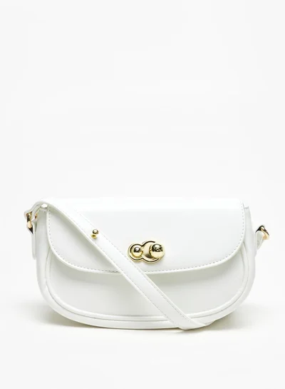 Flora Bella Solid Crossbody Bag with Adjustable Strap and Button Closure