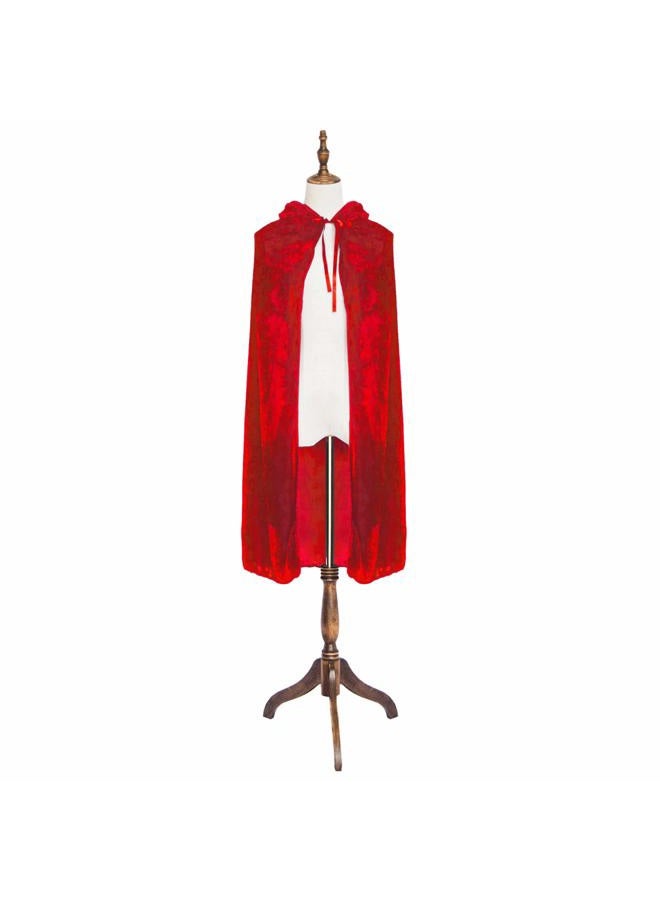 Mayplous Halloween Costumes Women Men Cosplay Long Cape Cloak Fancy Dress for Role Play (Red, 150cm / 59") - Image 1