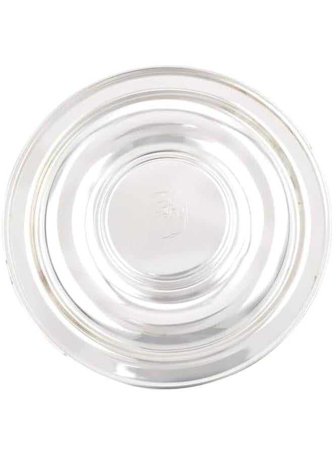 سوليتير طقم فناجين شاي وقهوة زجاج مع حامل حديد وصحون فناجين شاي بريطانية مكون من 6 قطع فضي - Image 4