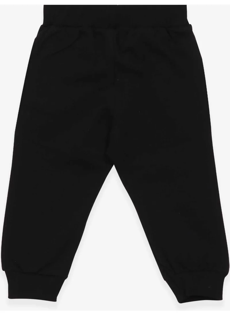 Breeze Boy's Sweatpants Printed with Pockets, Age 1.5-5, Black
