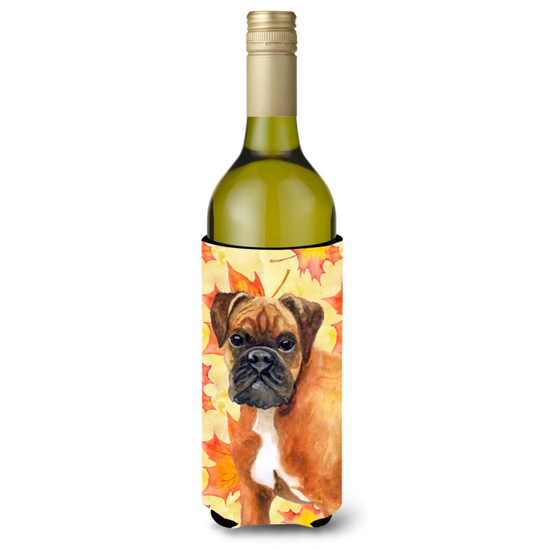 Caroline's Treasures ""Caroline's Treasures German Boxer Fall Decorative Bottle Hugger  750ml  Multicolor"" 