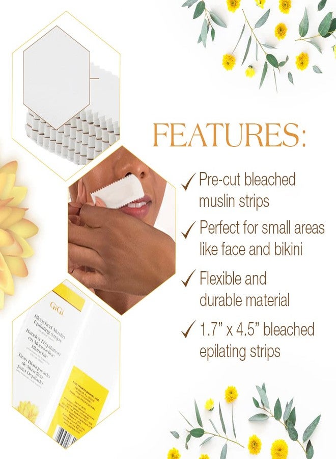 GiGi Bleached Muslin Wax Strips for Waxing - 100 Count Epilating Wax Strips for Hair Removal, Ideal for Facial and Body Waxing, Spa Use - Image 4