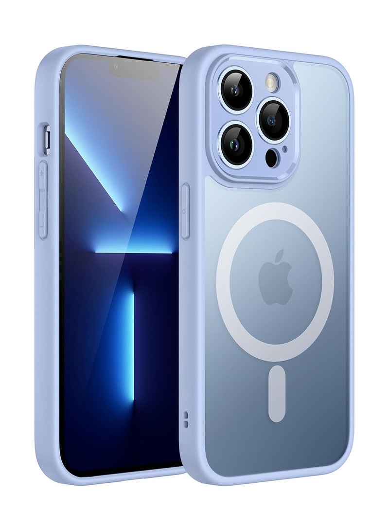 Magnetic Case for iPhone 15 Pro 6.7-Inch, Compatible with MagSafe, Translucent Matte Back Camera Lens Full Protection Slim Shockproof Phone Cover (Sky Blue) - Image 1