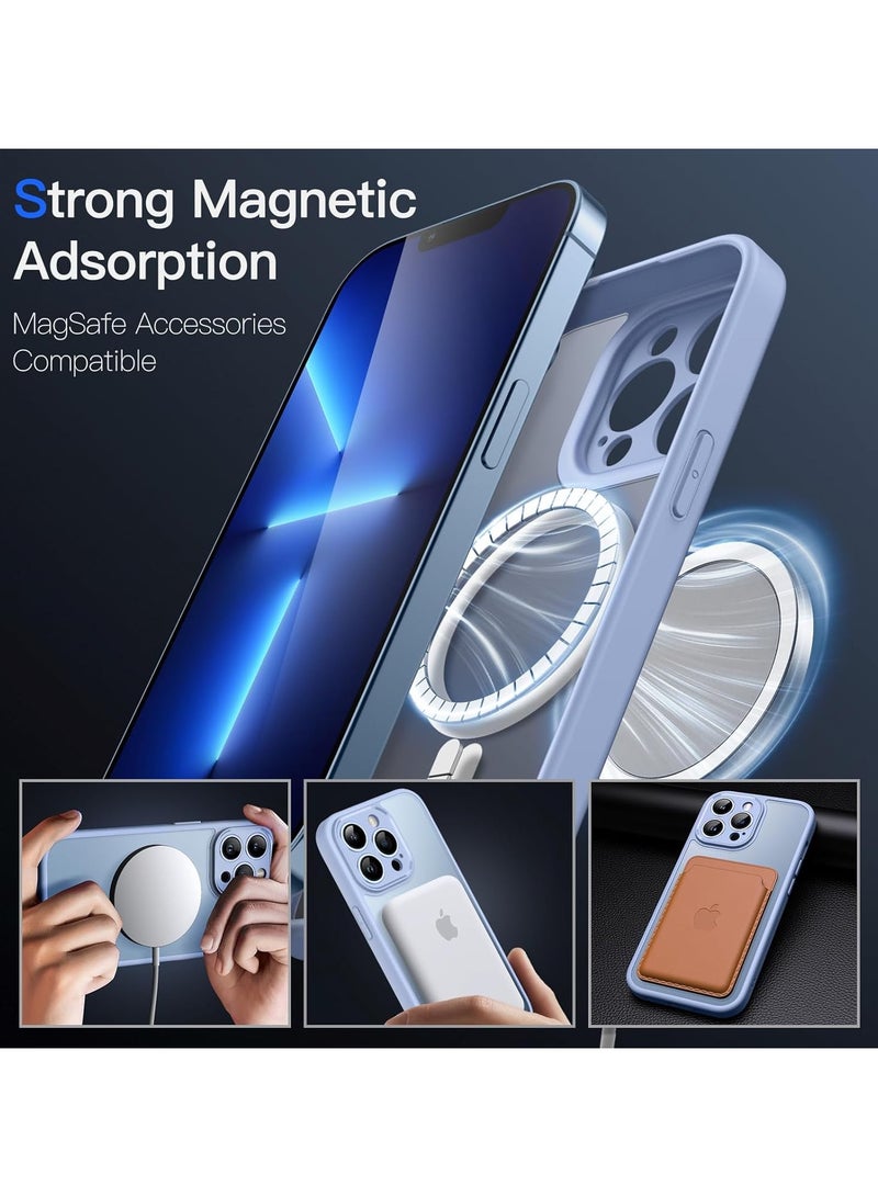 Magnetic Case for iPhone 15 Pro 6.7-Inch, Compatible with MagSafe, Translucent Matte Back Camera Lens Full Protection Slim Shockproof Phone Cover (Sky Blue) - Image 3