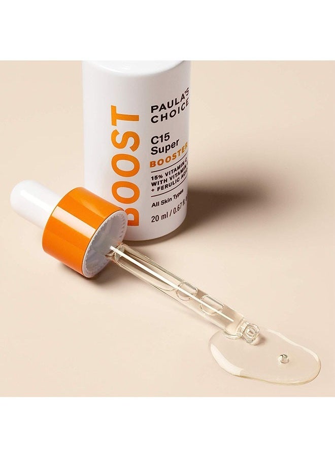 PAULA'S CHOICE - Paula's Choice C15 Super Booster 20ml, 15% Vitamin C with Vitamin E+Ferulic Acid Suitable For All Skin Types, Brightens a Dull Complexion and Fades Brown Spots, Improves Appearance of Fine Lines - Image 1