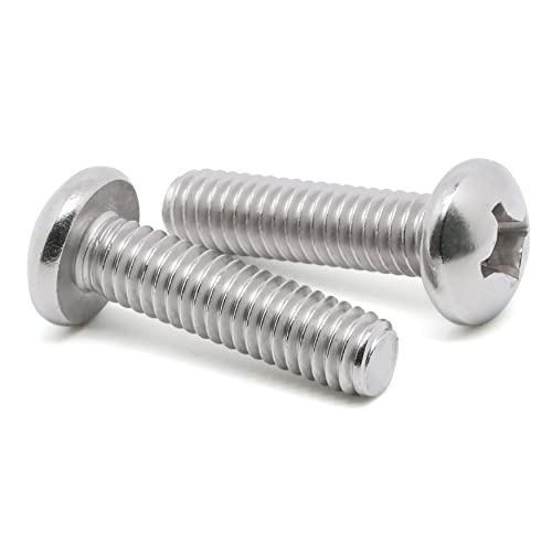 MewuDecor 10-24 x 1-1/2" (1/2" to 3" Available) Pan Head Machine Screws, Full Thread, 304 Stainless Steel 18-8, Pack of 50 - Image 1
